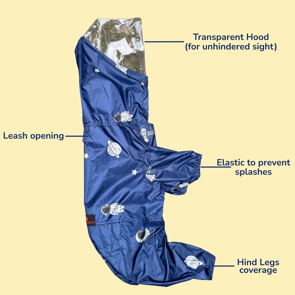 Pawgypets Astronaut Full Coverage Raincoat for Dogs and Cats