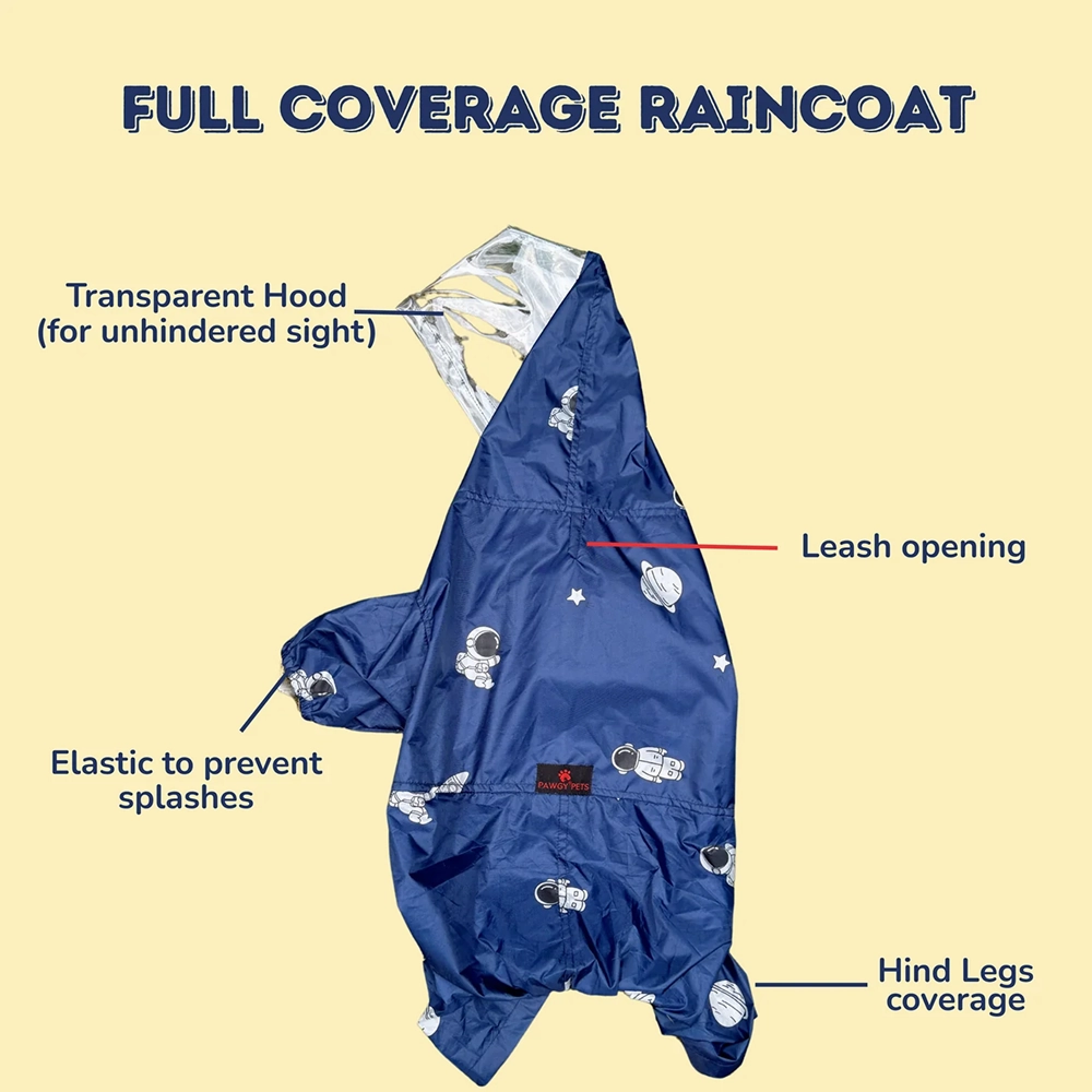 Pawgypets Astronaut Full Coverage Raincoat for Dogs and Cats