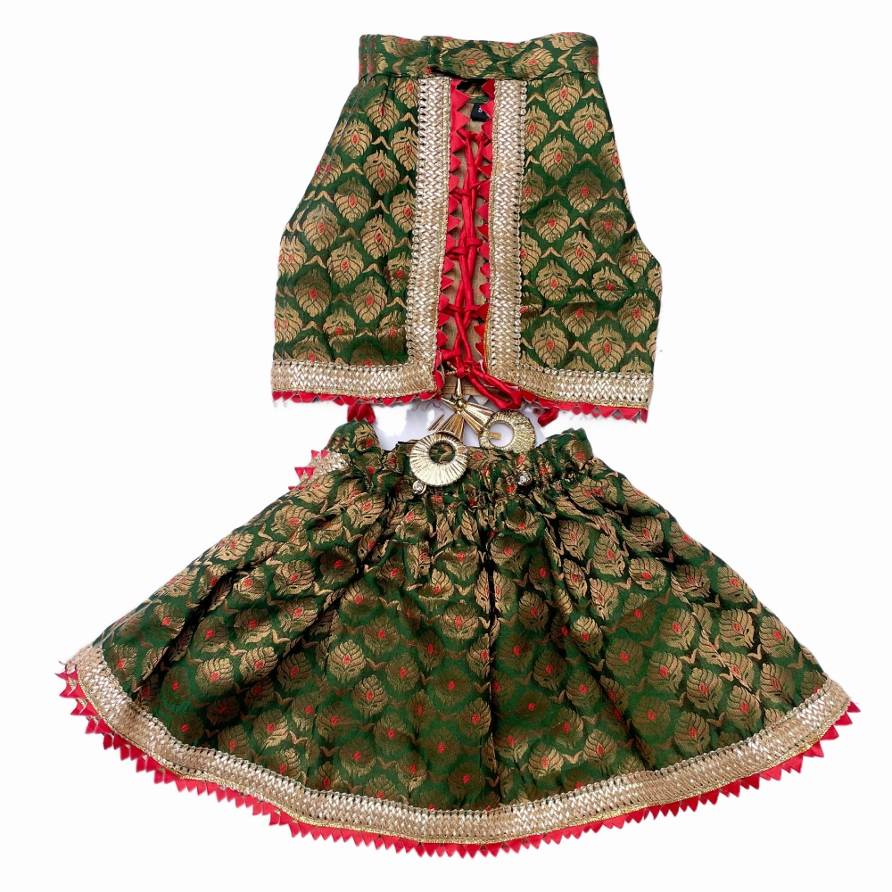 Pawgypets Brocade Lehenga for Dogs and Cats (Green)