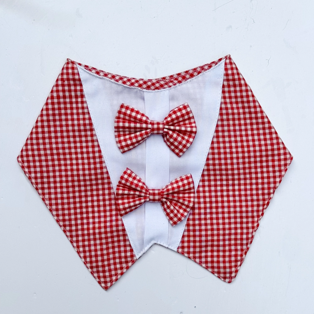 Pawgypets Casual Check Bandana for Dogs and Cats (Red)