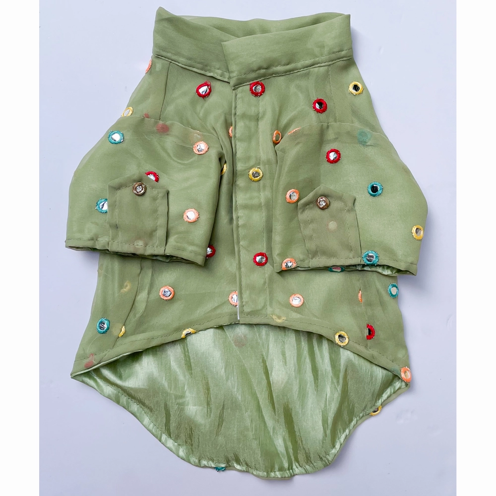 Pawgypets Festive Shirt for Dogs and Cats (Pista Green)
