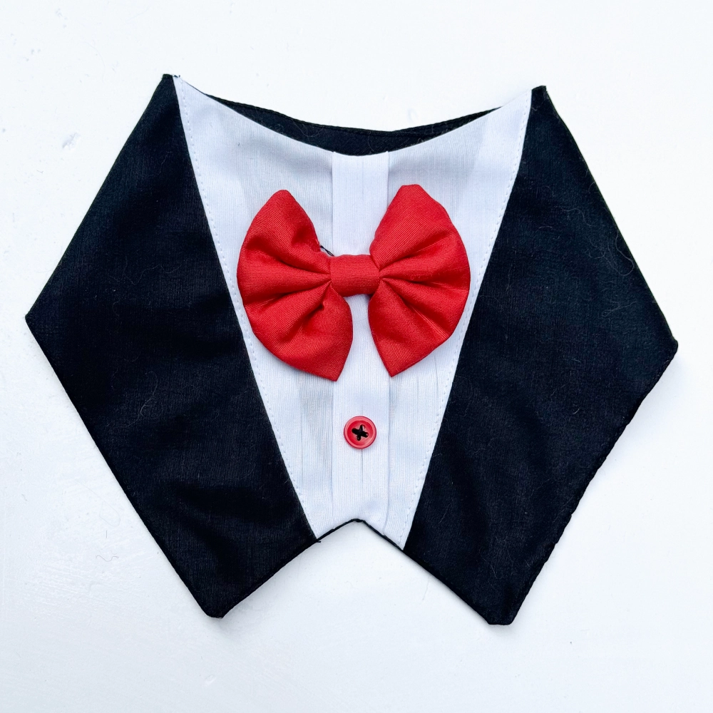 Pawgypets Formal Tux Bandana for Dogs and Cats (Black)