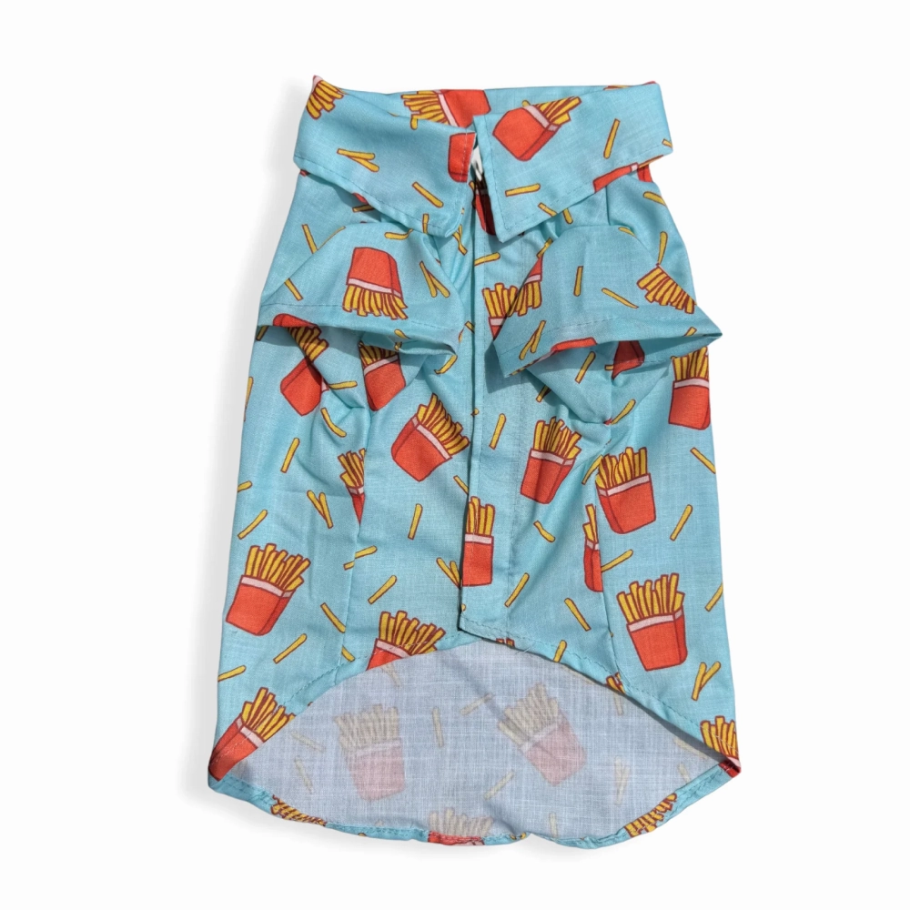 Pawgypets Fries Over Guys Shirt for Dogs (Blue)