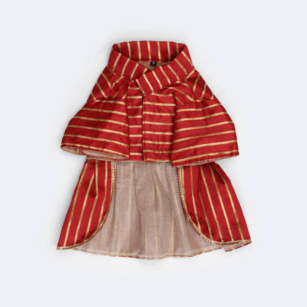Pawgypets Occasion Wear Gota Dress for Dogs and Cats (Red)