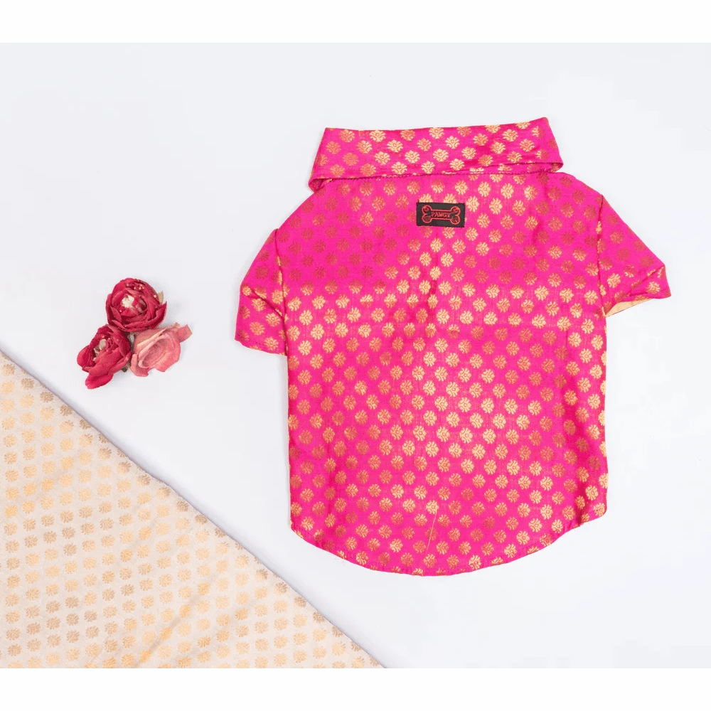 Pawgypets Occasion Wear Shirt for Dogs and Cats (Pink)