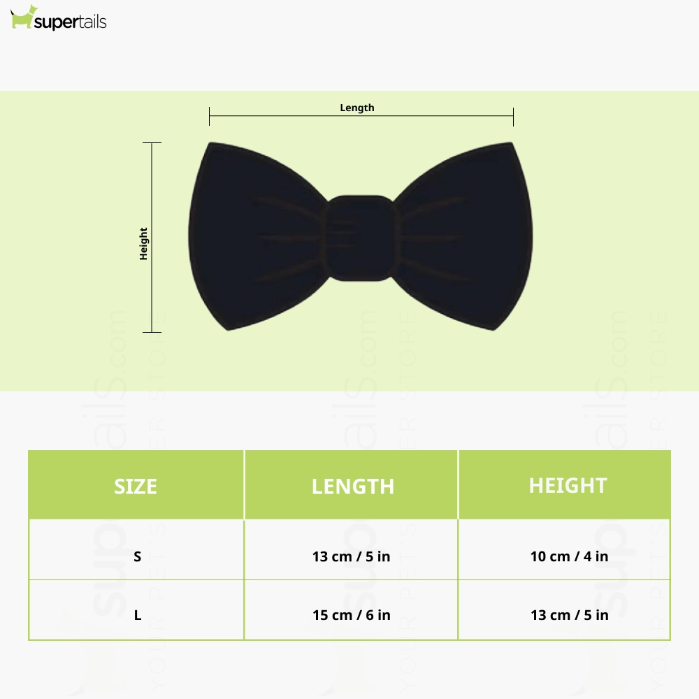 Pawgypets Party Wear Bowtie for Dogs and Cats (Black)