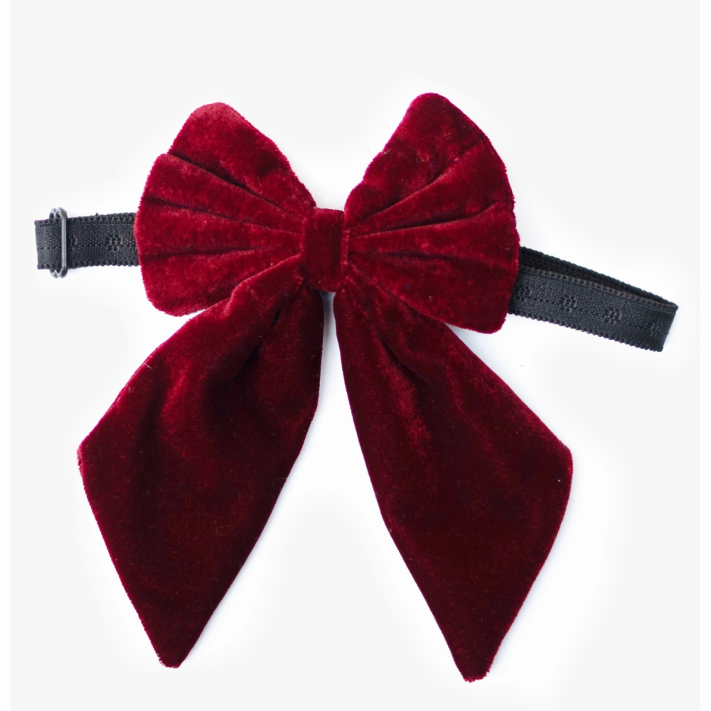 Pawgypets Pigtail Bowtie for Dogs and Cats (Maroon)
