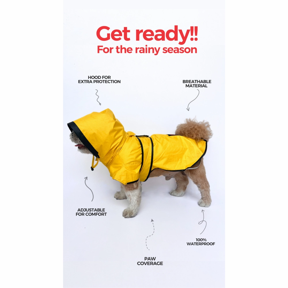 Pawgypets Raincoat for Dogs and Cats (Yellow Taxi)