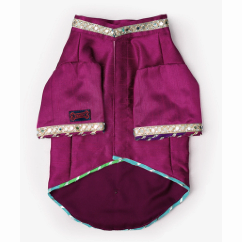 Pawgypets Raw Silk Sherwani for Dogs and Cats (Rani)