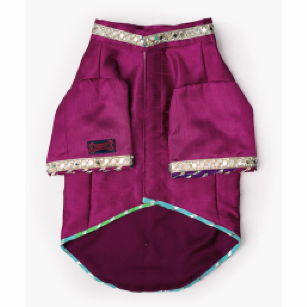 Pawgypets Raw Silk Sherwani for Dogs and Cats (Rani)