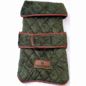 Pawgypets Reversible Quilted Jacket for Dogs and Cats (Olive Green)