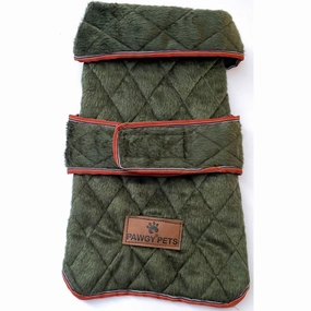 Pawgypets Reversible Quilted Jacket for Dogs and Cats (Olive Green)