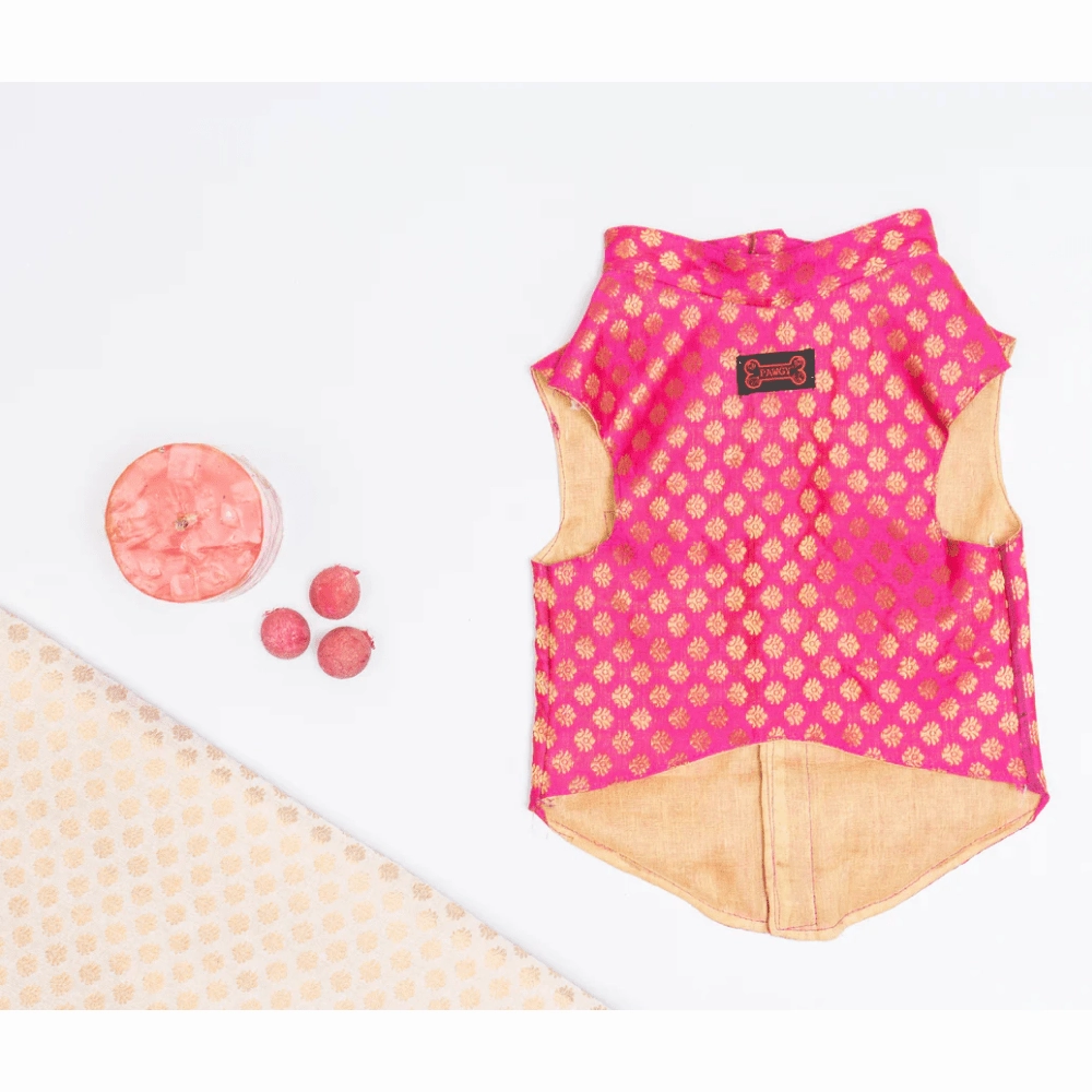 Pawgypets Sherwani for Dogs and Cats (Pink)