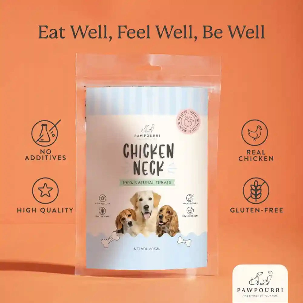 Pawpourri 100% Natural Chicken Neck Jerky Dog Treat