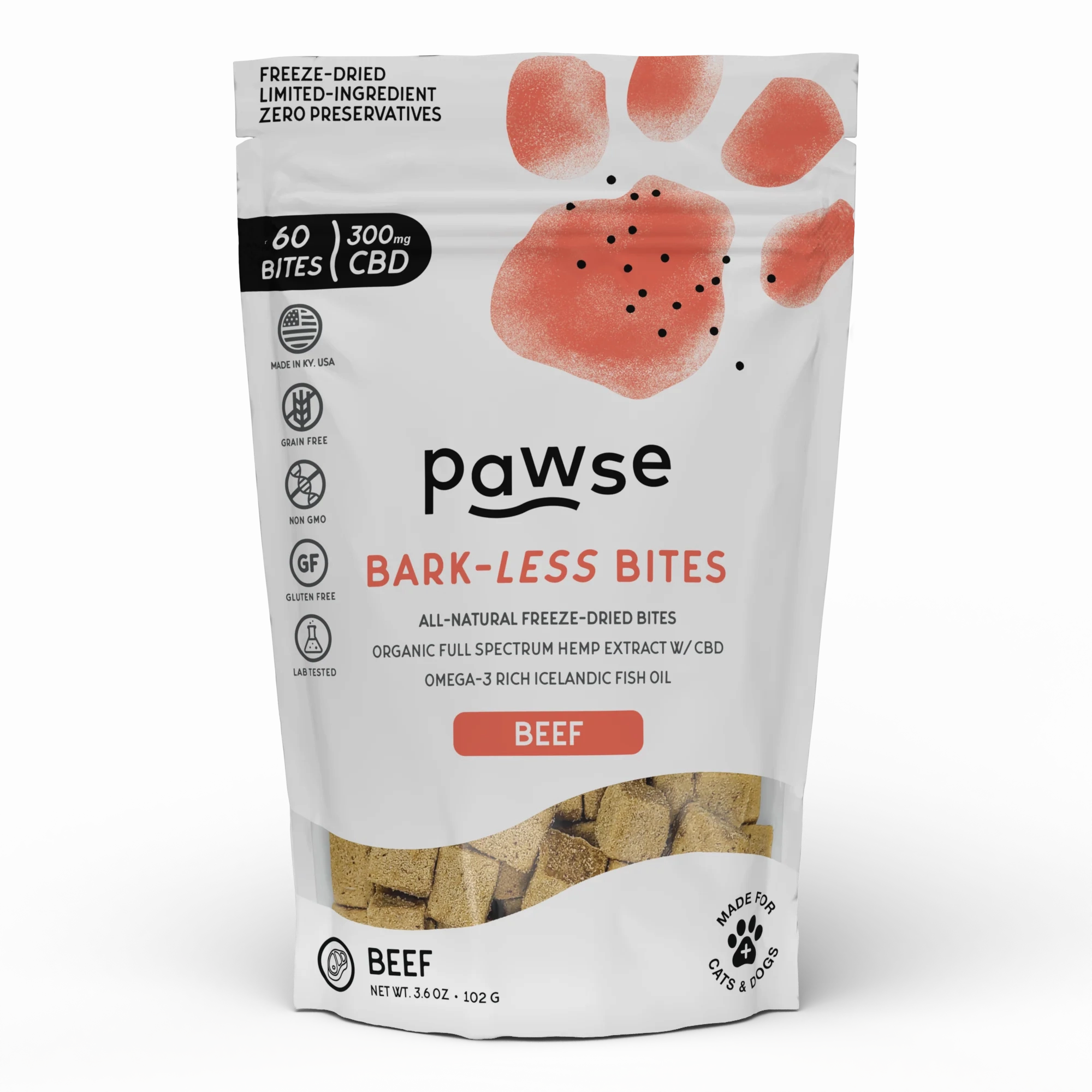 Pawse Bark Less Bites Freeze Dried Beef