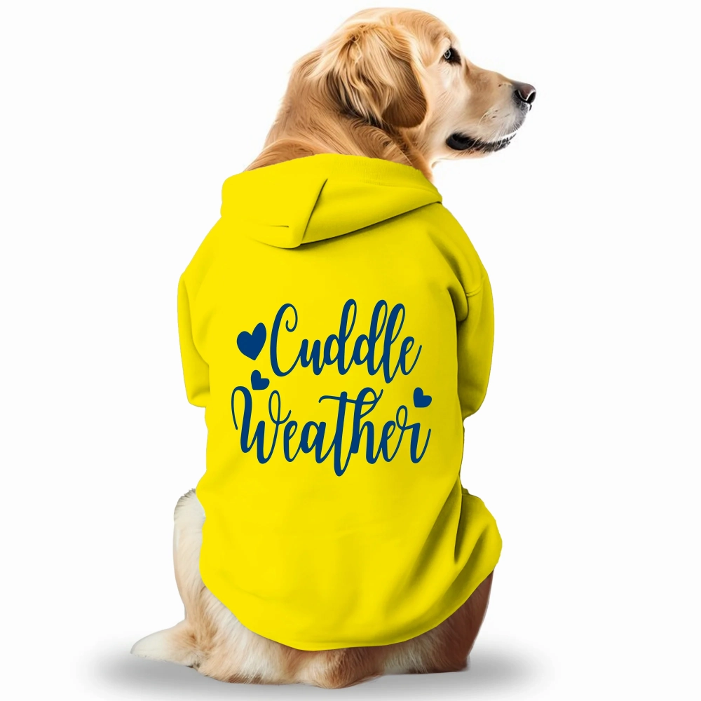 Pawsindia Cuddle Weather Hoodie for Dogs (Yellow)