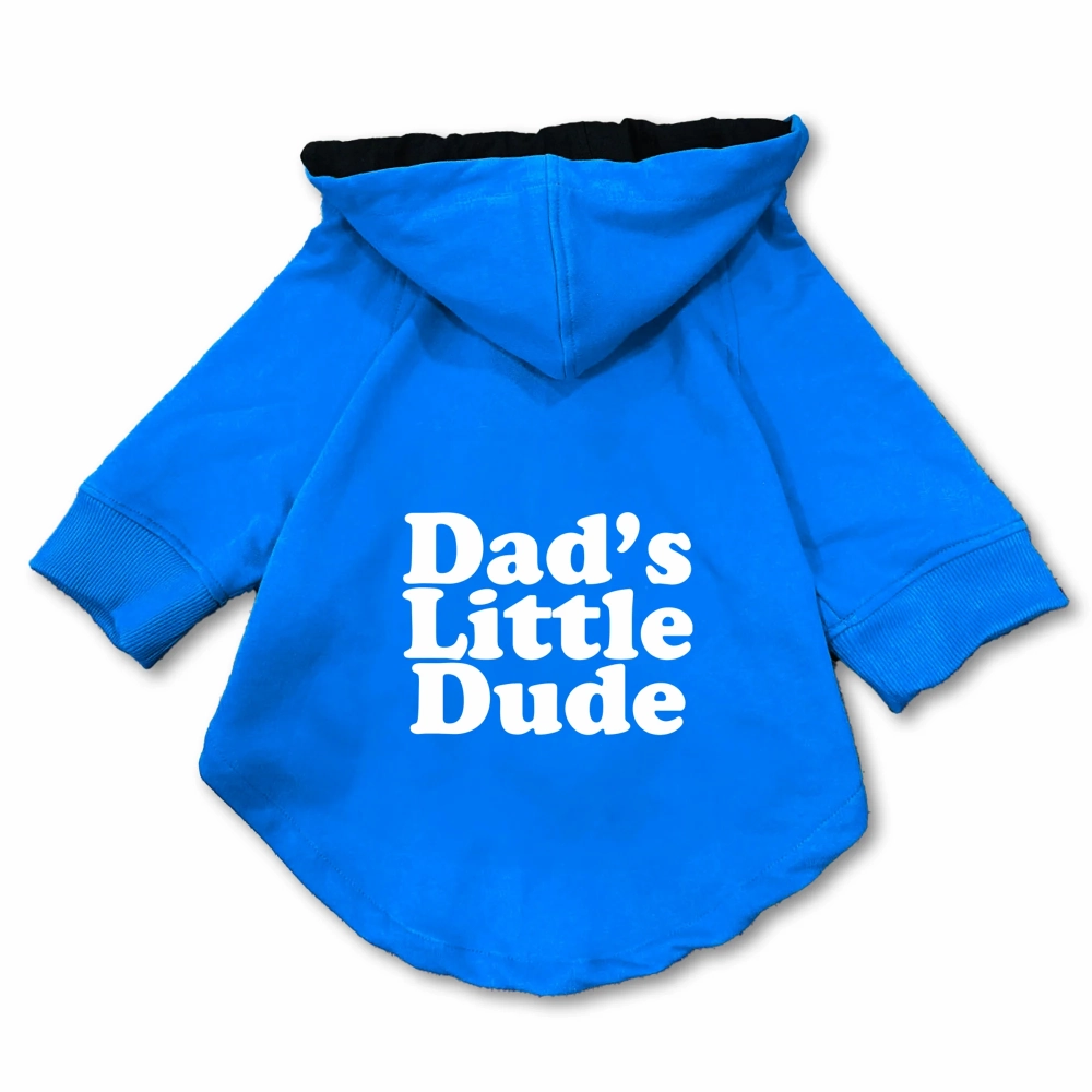 Pawsindia Dad's Little Dude Hoodie for Dogs (Blue)