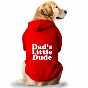 Pawsindia Dad's Little Dude Hoodie for Dogs (Red)