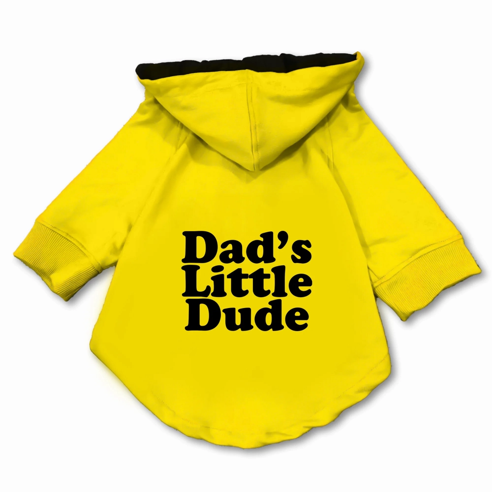 Pawsindia Dad's Little Dude Hoodie for Dogs (Yellow)