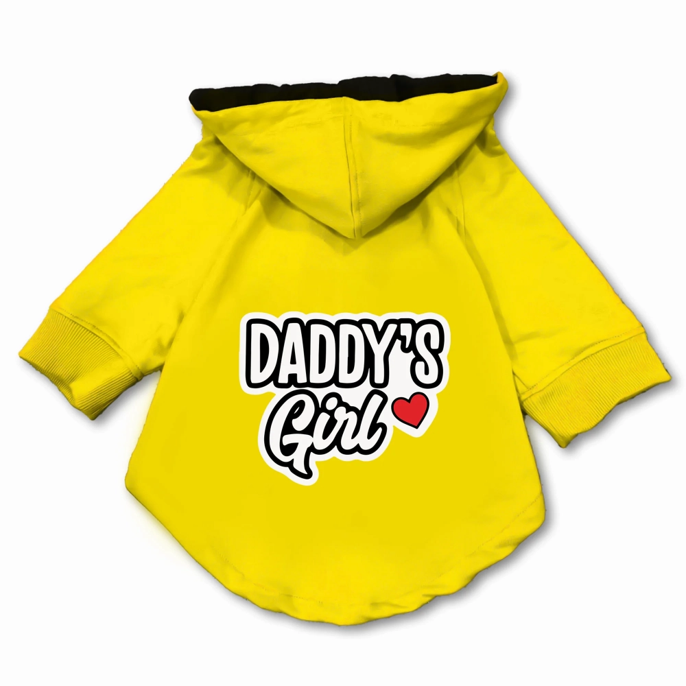 Pawsindia Daddy's Girl Hoodie for Dogs (Yellow)