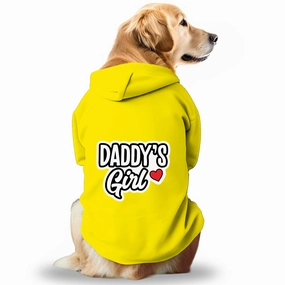 Pawsindia Daddy's Girl Hoodie for Dogs (Yellow)