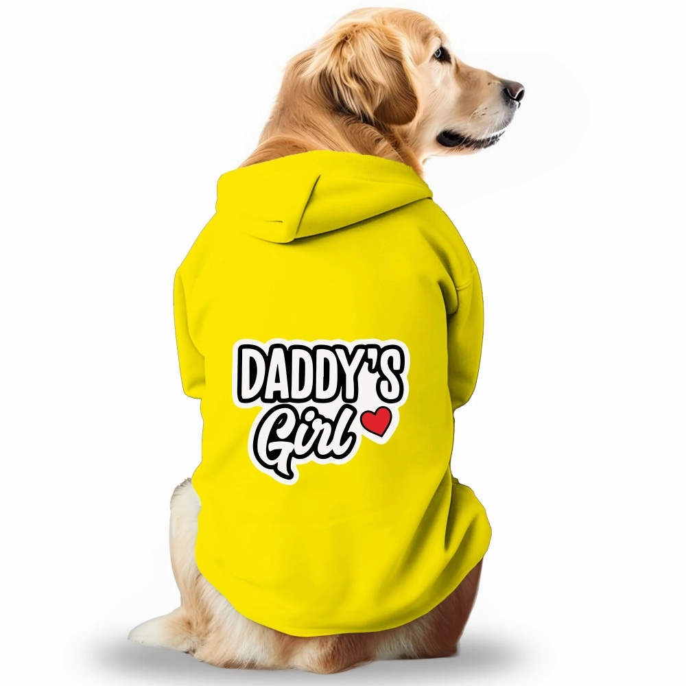 Pawsindia Daddy's Girl Hoodie for Dogs (Yellow)