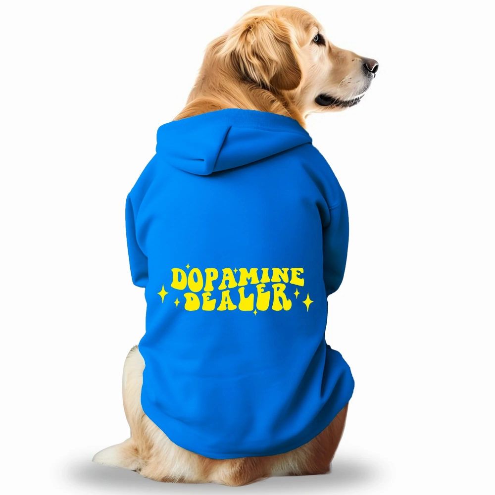 Pawsindia Dopamine Dealer Hoodie for Dogs (Blue)