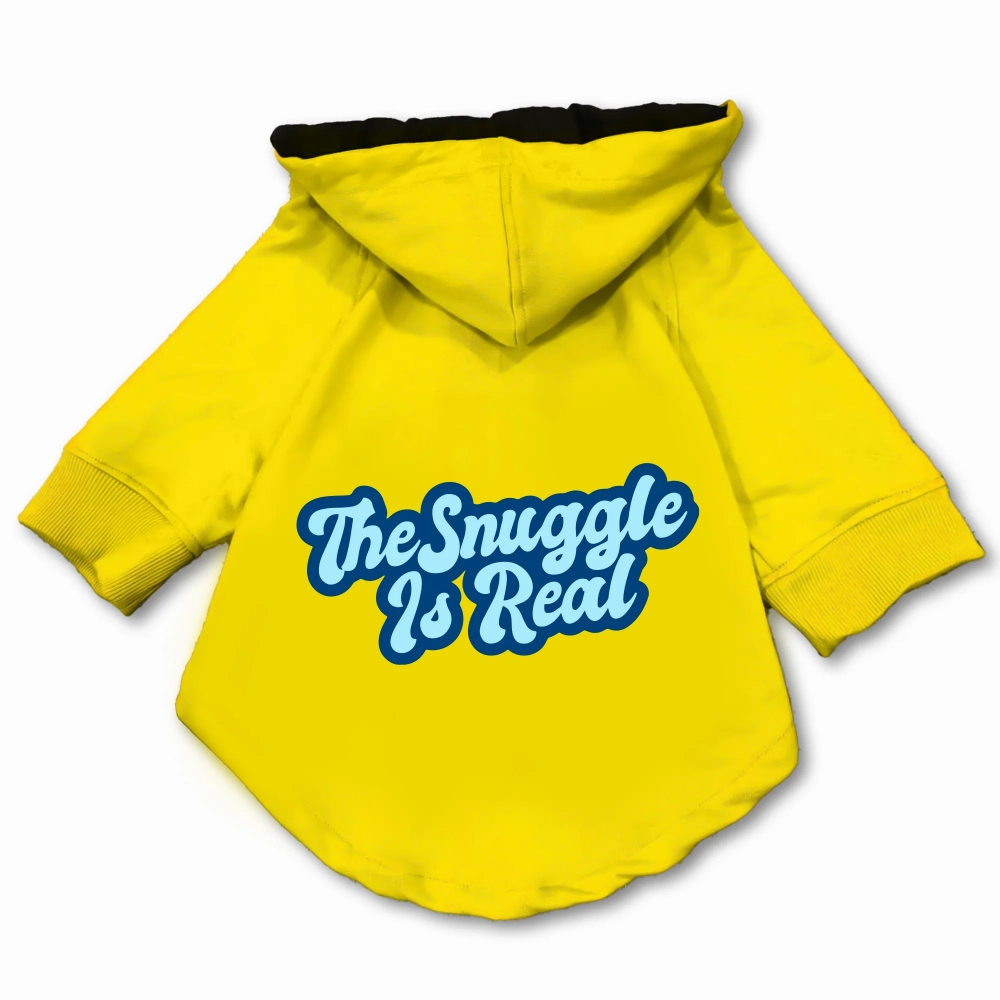 Pawsindia Snuggle is Real Hoodie for Dogs (Yellow)