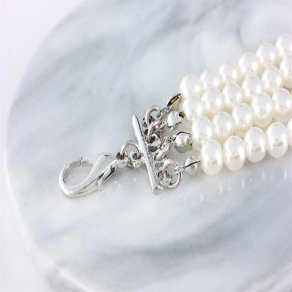 Pearl & Rose Diamante Dog Necklace