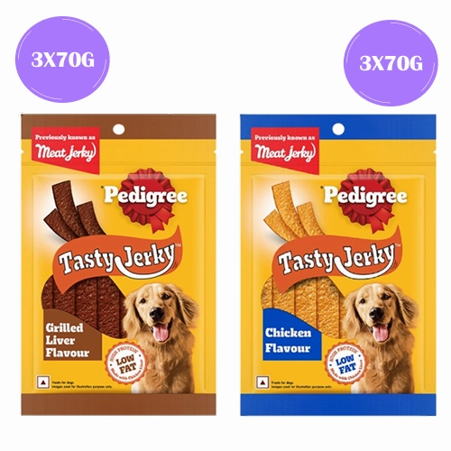 Pedigree Grilled Liver and Chicken & Liver Flavour Tasty Jerky Dog Treat Combo