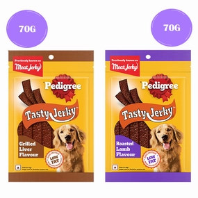 Pedigree Grilled Liver and Roasted Lamb Tasty Jerky Dog Treat Combo