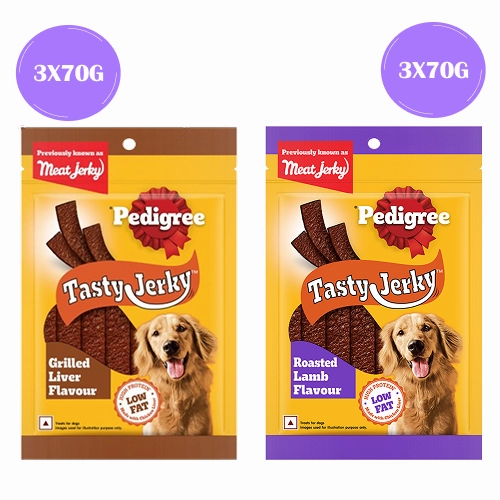Pedigree Grilled Liver and Roasted Lamb Tasty Jerky Dog Treat Combo