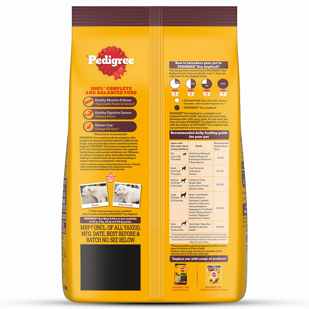 Pedigree Meat & Rice Adult Dog Dry Food