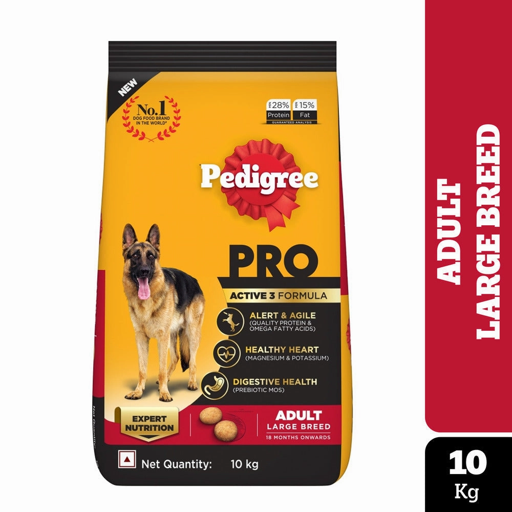Pedigree PRO Active Adult Large Breed Dry Food, Pedigree Chicken Liver Gravy Adult Dog Wet Food Combo