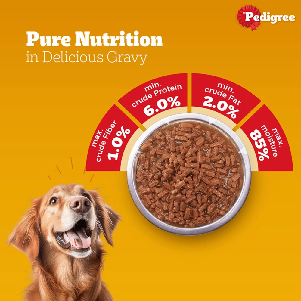 Pedigree PRO Active Adult Large Breed Dry Food, Pedigree Chicken Liver Gravy Adult Dog Wet Food Combo