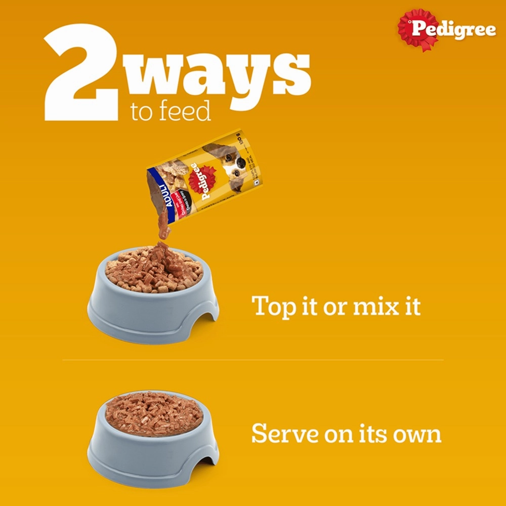 Pedigree PRO Active Adult Large Breed Dry Food, Pedigree Chicken Liver Gravy Adult Dog Wet Food Combo