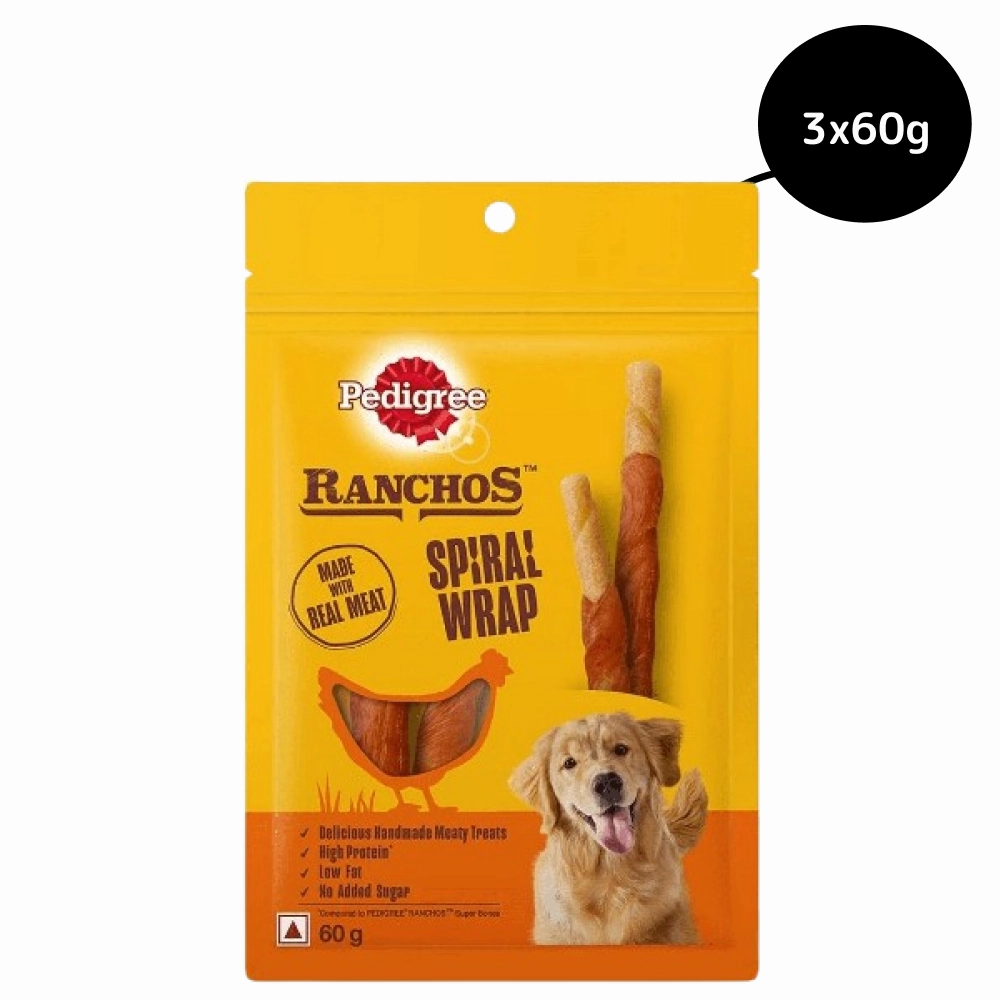 Pedigree Ranchos Spiral Wrap Chicken & Smokey Lamb Dog Treats