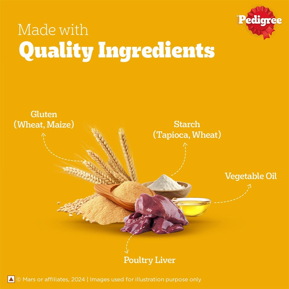 Pedigree Ranchos Super Bones Chicken & Milk, Spiral Wrap Chicken & Smokey Lamb and Roasted Lamb Tasty Jerky Dog Treats Combo
