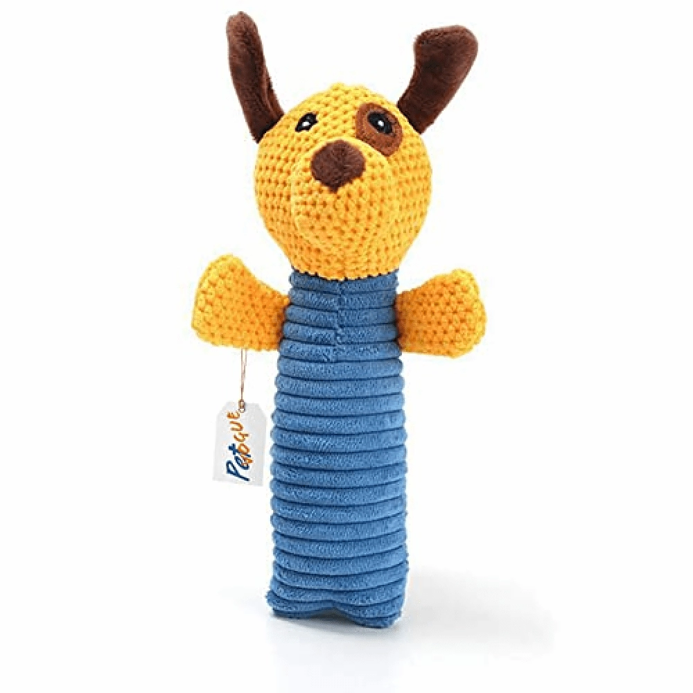 Pedigree Roasted Lamb Tasty Jerky Treat, Pet Vogue Dog-Shaped Plush Toy, & Trixie Hedgehog Ball Vinyl Toy Combo for Dogs