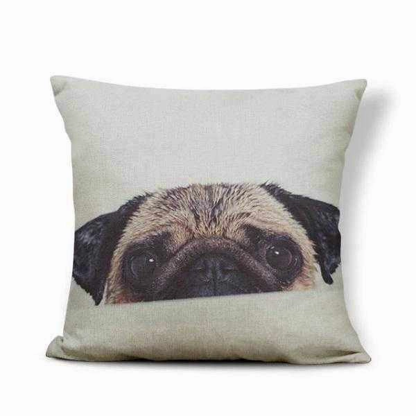 Peek a Boo Pug Throw Cushion