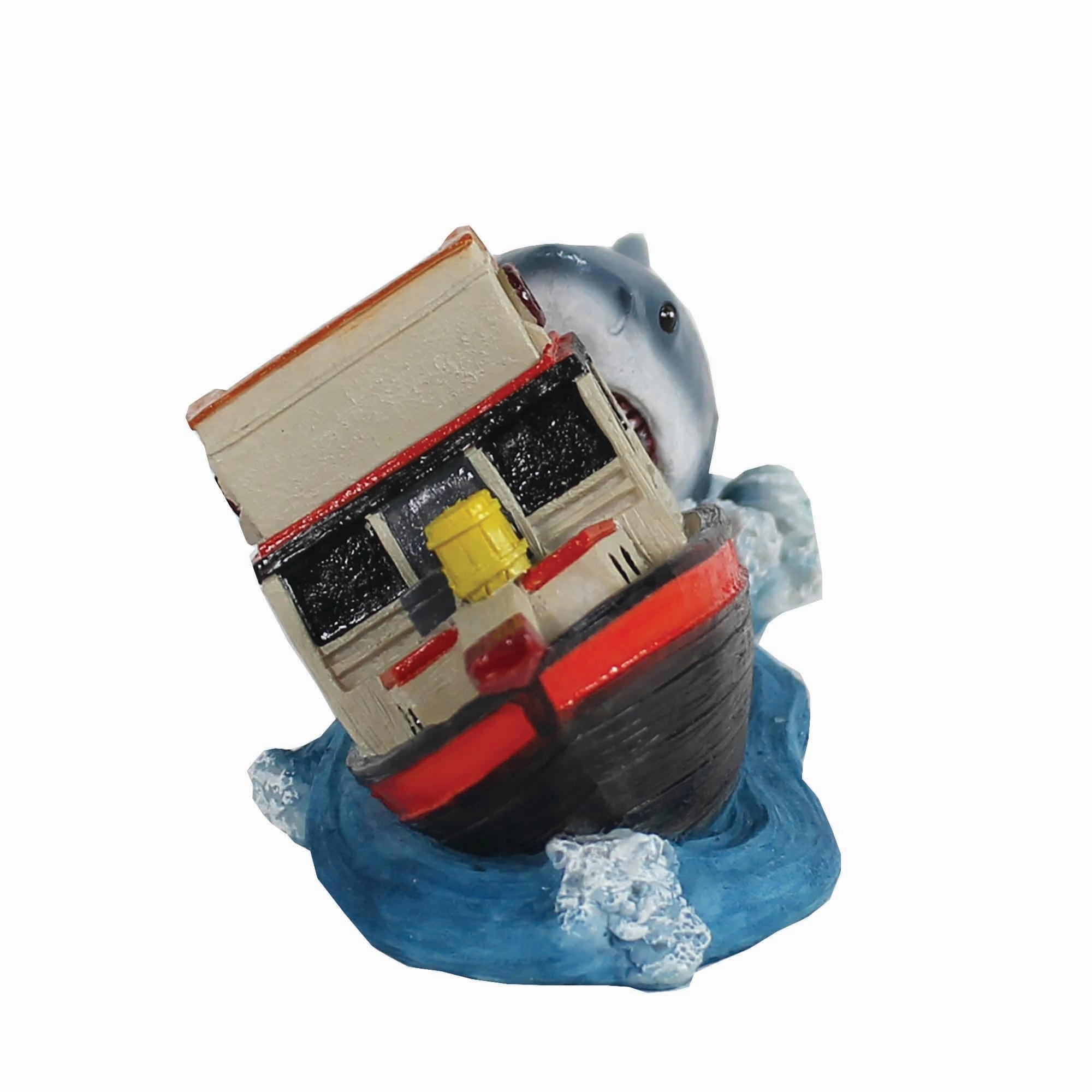 Penn-Plax Jaws Officially Licensed Fish Tank and Aquarium Decoration - Boat Attack - Small