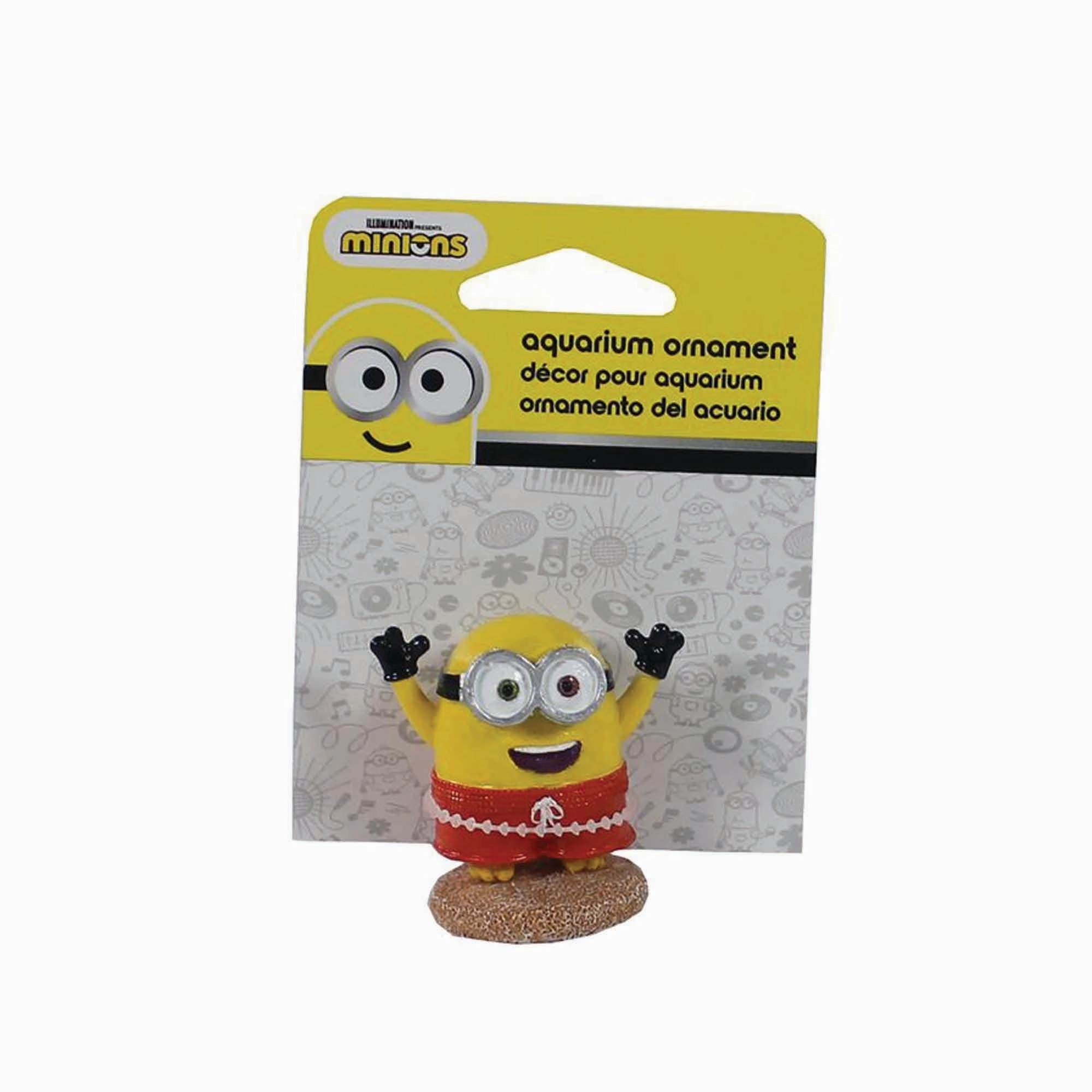 Penn-Plax Minions Officially Licensed Fish Tank and Aquarium Ornament  Beach Buddy Bob - Small