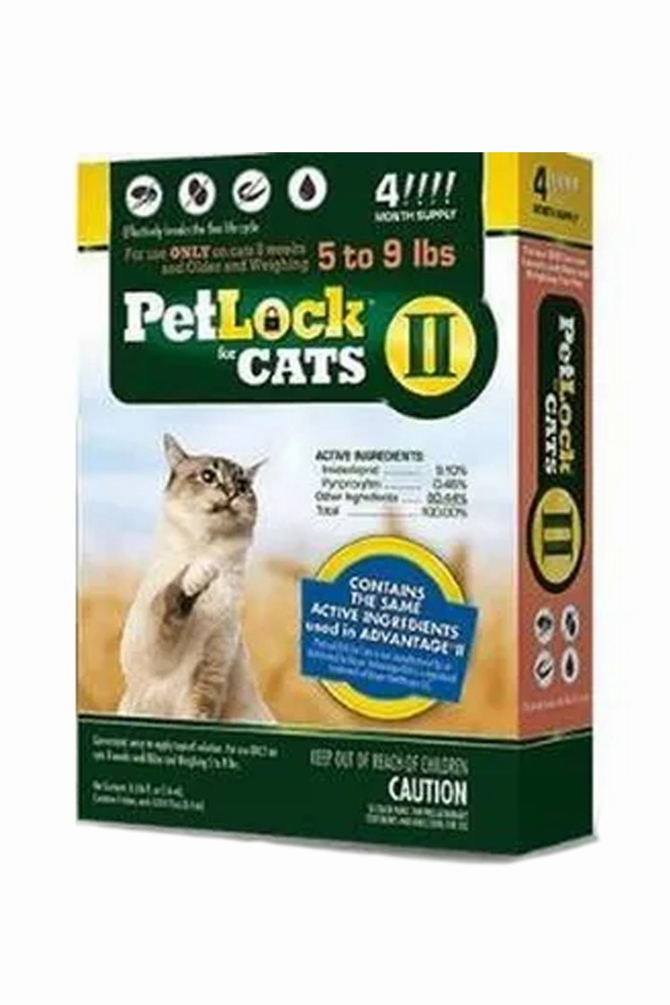 Pet Lock Duo Flea and Tick Topical for Cats 4 Pack