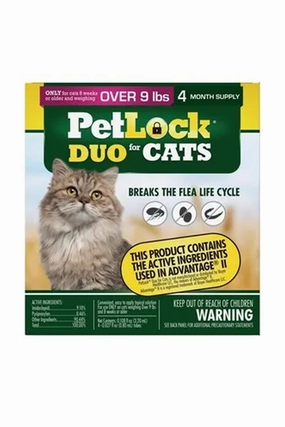 Pet Lock Duo Flea and Tick Topical for Cats 4 Pack