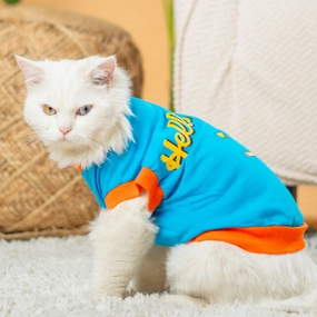 Pet Set Go Giraffe T-shirt for Cats (Blue)