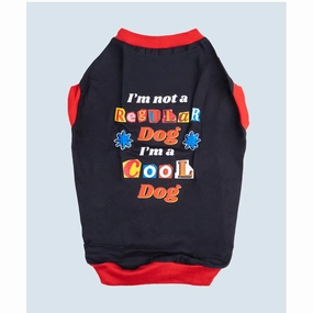 Pet Set Go Im Not a Regular Dog T shirt for Dogs (Black)