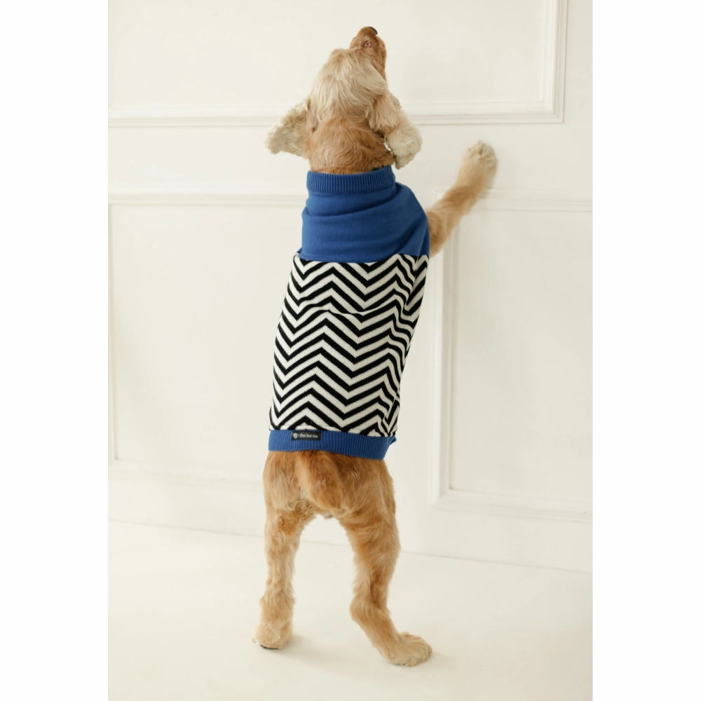 Pet Set Go Raisin??s Sweater for Dogs and Cats (Blue & Black)