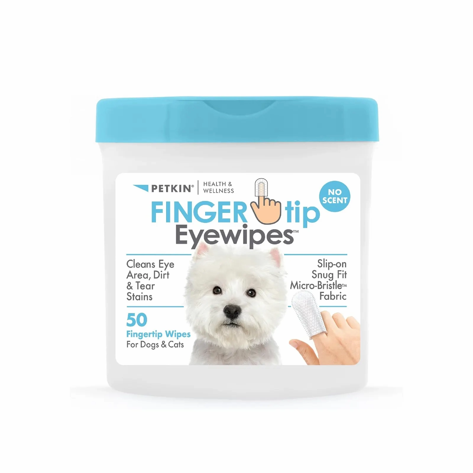 Petkin - Fingertip Eye Wipes (for Dogs and Cats) 50's