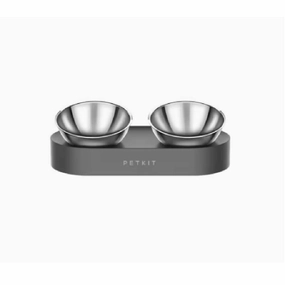 PetKit Anti-Slip SS Dual-Bowl Feeder - L33cm x B16cm x H8.7cm