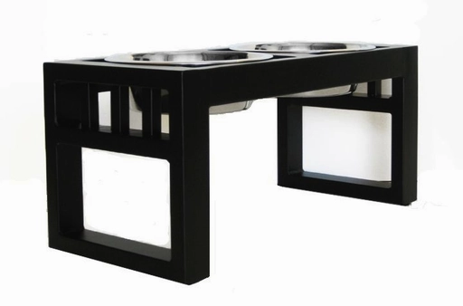 Pets Stop Libro Double Diner Black Large 10"